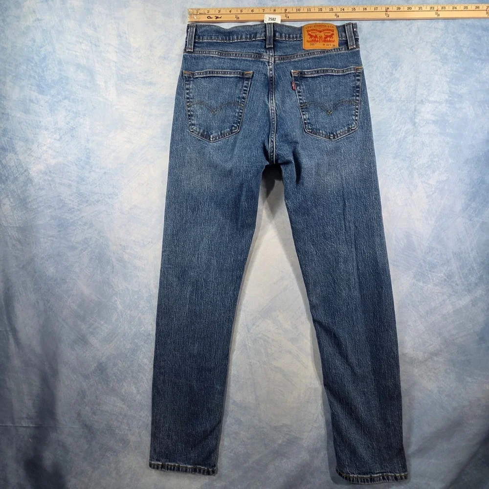 Levis 505 Regular Fit Straight Leg Mens‎ Jeans Blue Denim 32x34 Medium Wash